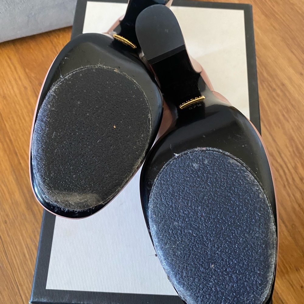 Gucci Malaga Kid Princetown Horsebit Mules/Slides Size 37.5 US 7 in Crystal Pink - Picture 4 of 8